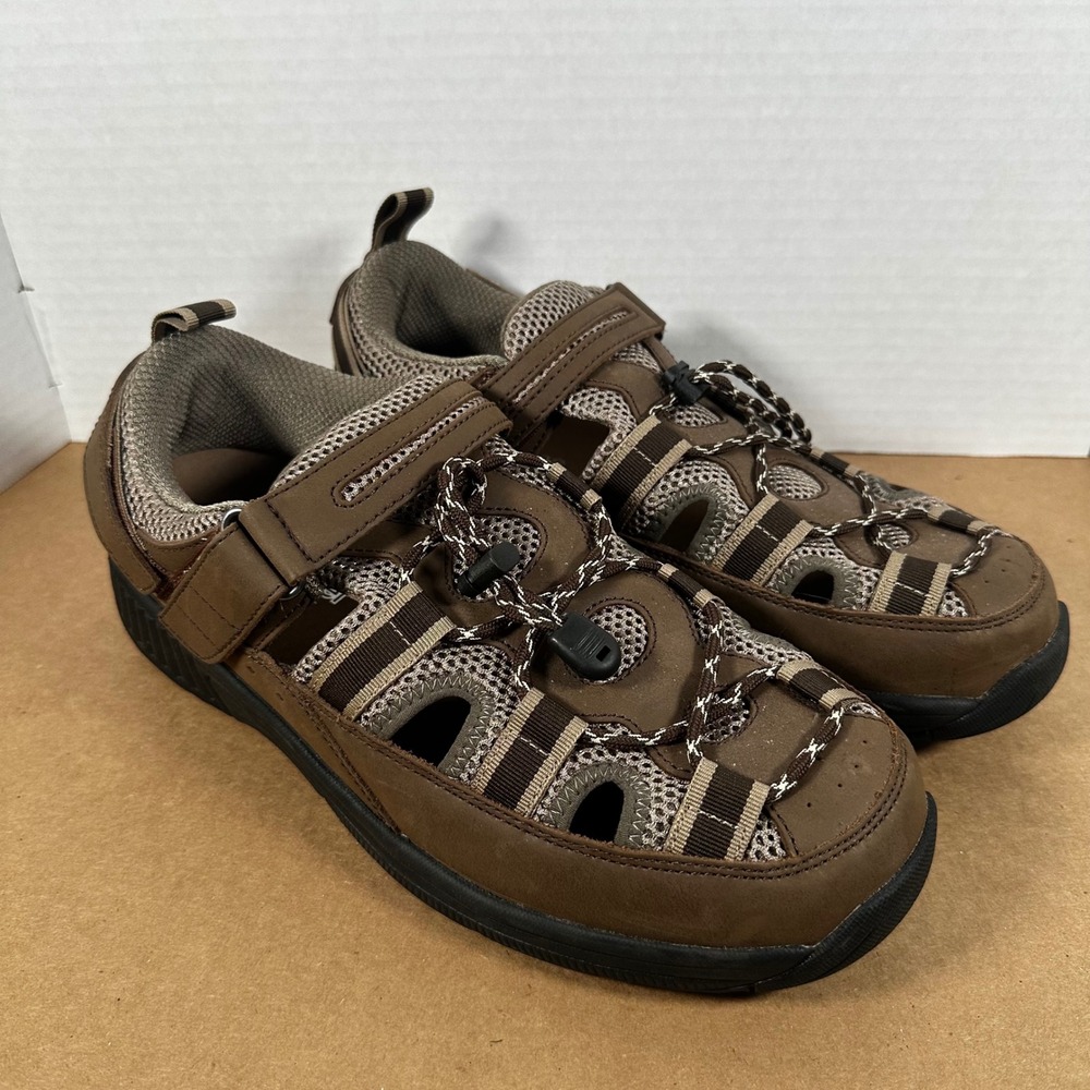 OrthoFeet 573 Clearwater Sandal Mens 11 2E Brown Good Leather Fisherman Shoe